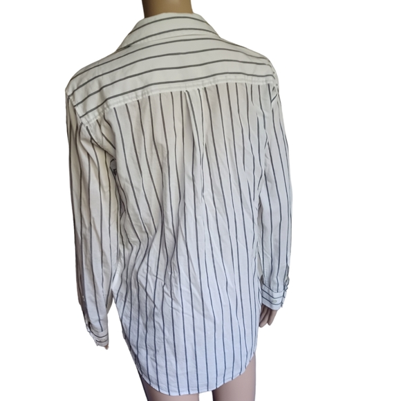 Equipment Femme Blouse Button Down Top Drawstring V Neckline Size Small Petite - Picture 3 of 9